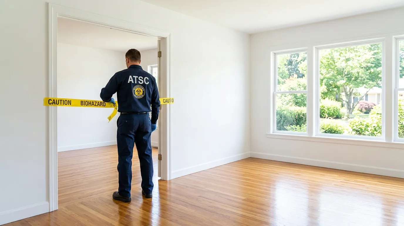 Certified biohazard cleanup crew performing Decomposition Cleanup in Lenoir City